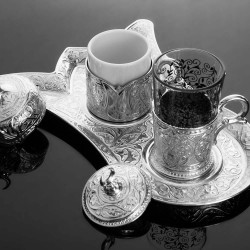 Turkish Coffee Set for One Person with Glass