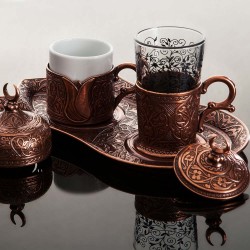 Turkish Coffee Set for One Person with Glass