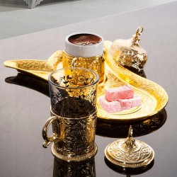 Turkish Coffee Set for One Person with Glass