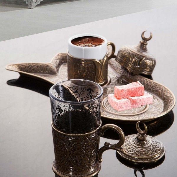 Turkish Coffee Set for One Person with Glass