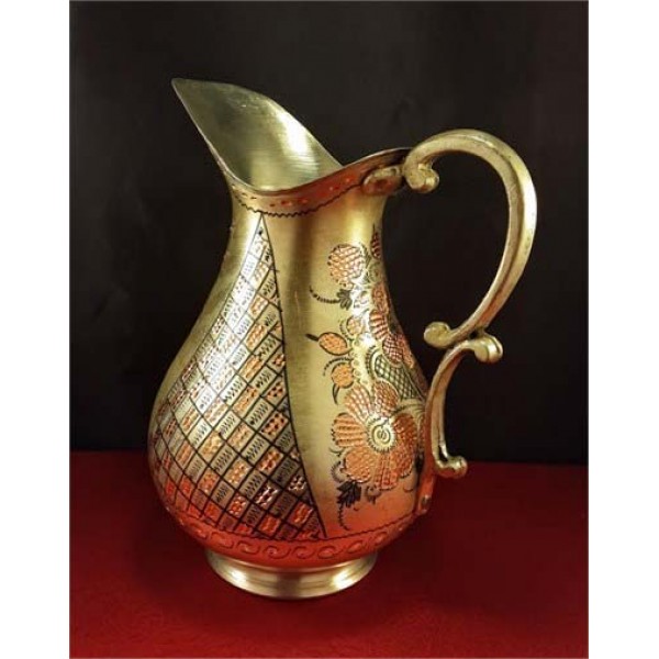 Copper Jug Hand Carved