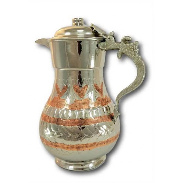 Hand Carved Thick Copper Water Pitcher