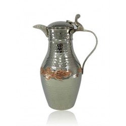 Hand Hammered White Copper Jug Full Handmade