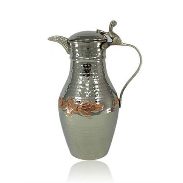 Hand Hammered White Copper Jug Full Handmade