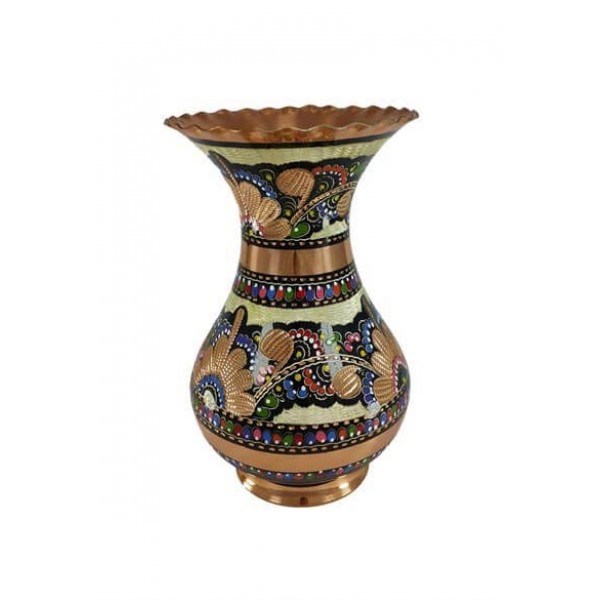 Hand Painted Copper Vase