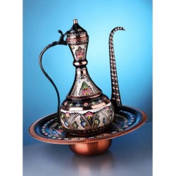 Turkish Copper Large Ibrik Full Hand Painted