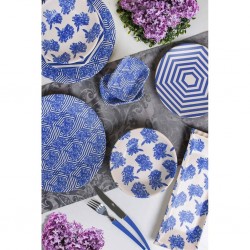 24 Pcs Kobalt Floral Turkish Dinner Set For 6 Person