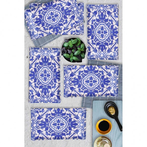 6 Pcs Kobalt Blue Turkish Dinner Set For 6 Person