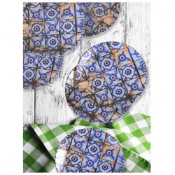 6 Pcs Stoneware Evil Eye Model Turkish Dinner Set For 6 Person