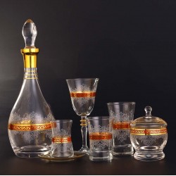 Ottoman Red Design Complete Glass Drinking Sets With Pitcher