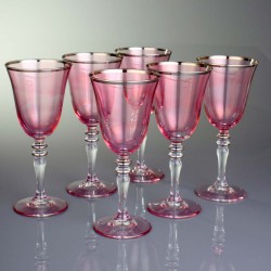 Pink Silver Decorated Fashion Wine Glasses Set