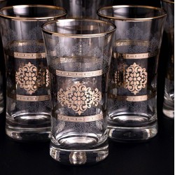 Silver Color Middle Eastern Style Beverage- Water Glasses Set