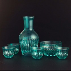 Turquoise Color Water - Zamzam Glasses Set With Date Bowl