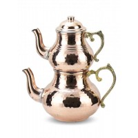Hand Hammered Classic Design Copper Turkish Tea Pot