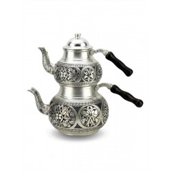 Handmade Antique Design Copper Turkish Tea Pot Hand Graved Spout