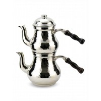 Handmade Silver Plate Copper Turkish Tea Pot Kettle