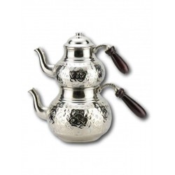 Handmade Silver Plated Copper Turkish Tea Pot Kettle