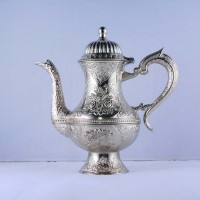 High  Zinc Casting Tea - Coffee Pot Silver Color