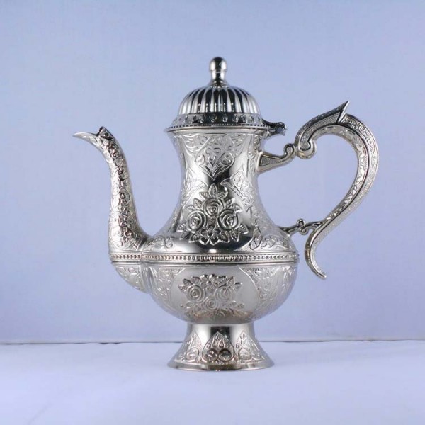 High  Zinc Casting Tea - Coffee Pot Silver Color