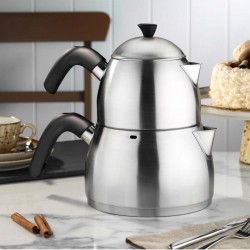 Modern Style Venüs Stainless Steel Turkish Double Tea Pot