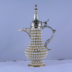 Small Pearl Coated Silver Color Zinc Casting Dallah