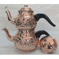Turkish Tea Pot Set Handmade Copper