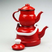 Vintage Enamel Turkish Tea Pot Set Two Pcs