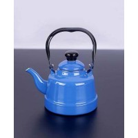 Vintage Style Enamel Turkish Tea Pot Blue Color