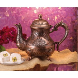 Vintage Style Zinc Casting Tea Pot Copper Color