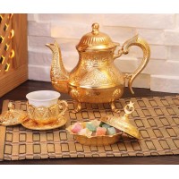 Vintage Style Zinc Casting Tea Pot Gold Color