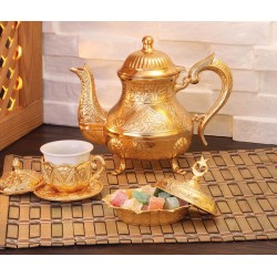 Vintage Style Zinc Casting Tea Pot Gold Color