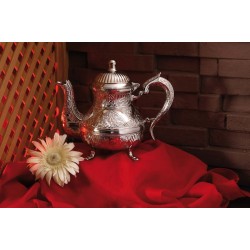 Vintage Style Zinc Casting Tea Pot Silver Color