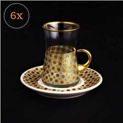 12 Pcs Ottoman Turkish Tea Set With Holder