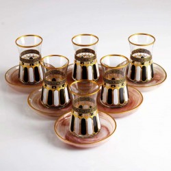12 Pcs Tea Set With Stone Design Saucers