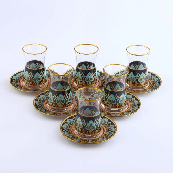12 Pcs Thin Waist Agah Ethnic Tea Set