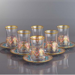 12 Pcs Thin Waist Evla Ethnic Tea Set
