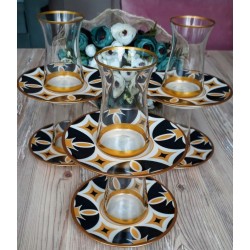 12 Pcs Thin Waist Yakamoz Turkish Tea Set