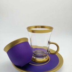 18 Pcs Natural Painted Blue Color Tea Set With Coffee Cups