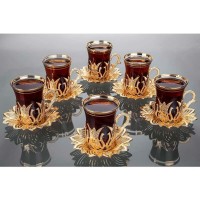 Latest Collection Turkish Tea Cups And Saucers Set Tulip Design