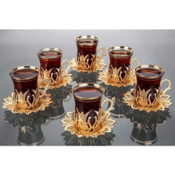 Latest Collection Turkish Tea Cups And Saucers Set Tulip Design