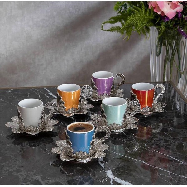 2020  Colourful Design Silver Color Cups For Six