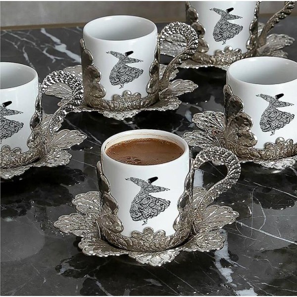 Semazen Design Silver Color Cups For Six