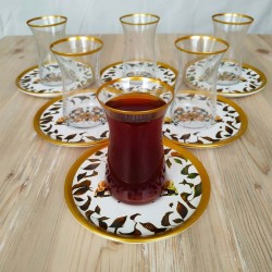 Bigatti 12 Pcs Thin Waist Butterfly White Tea Set