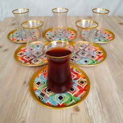 Bigatti 12 Pcs Thin Waist Colorfull Tears Tea Set
