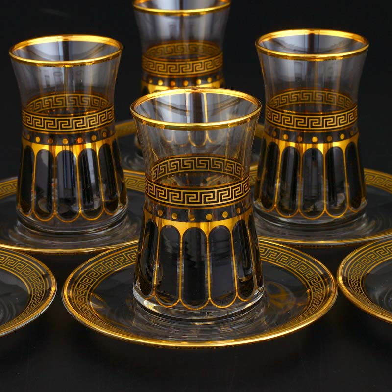 Black Color Arabic Tea Cups Set KocGifts