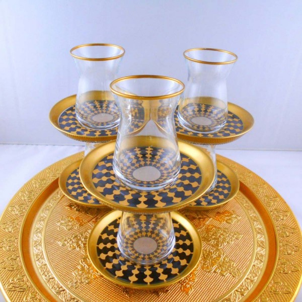 Bohemia Crystal 12 Pcs Hanedan Tea Cups Set