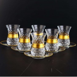 Gold Color Thin Waist Toros Cutting Tea Set