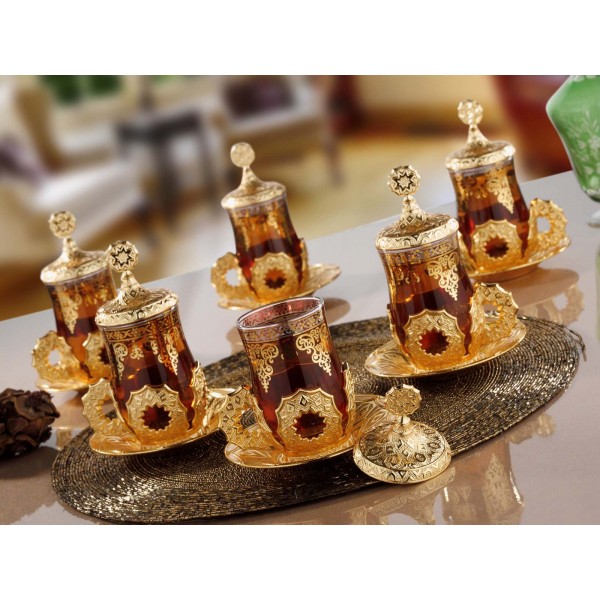 Latest Model Turkish- Arabic Tea Cups Set Gold Color