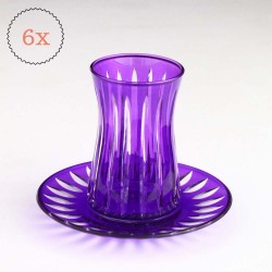 Pink Color Turkish Tea Set Cutting Design