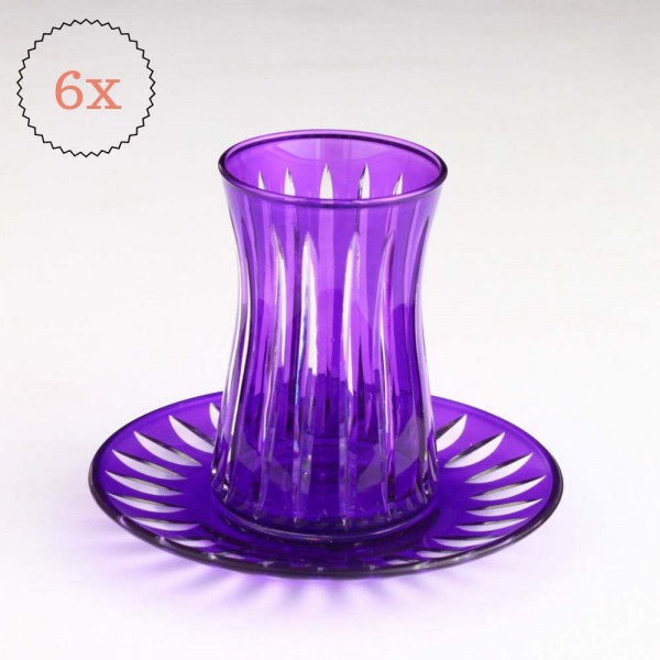 Pink Color Turkish Tea Set Cutting Design